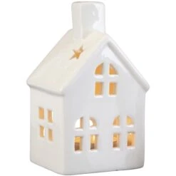 Windlicht - Haus - Aus Keramik - 7 X 6 X 11,5 Cm