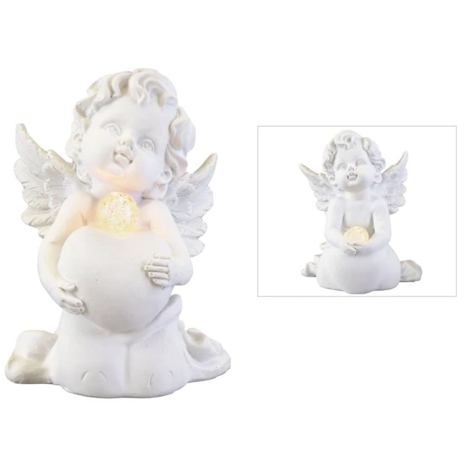 Putte Mit LED-Ball - Aus Polyresin - 10 X 9 X 13 Cm - 1 Stück – Bild 3