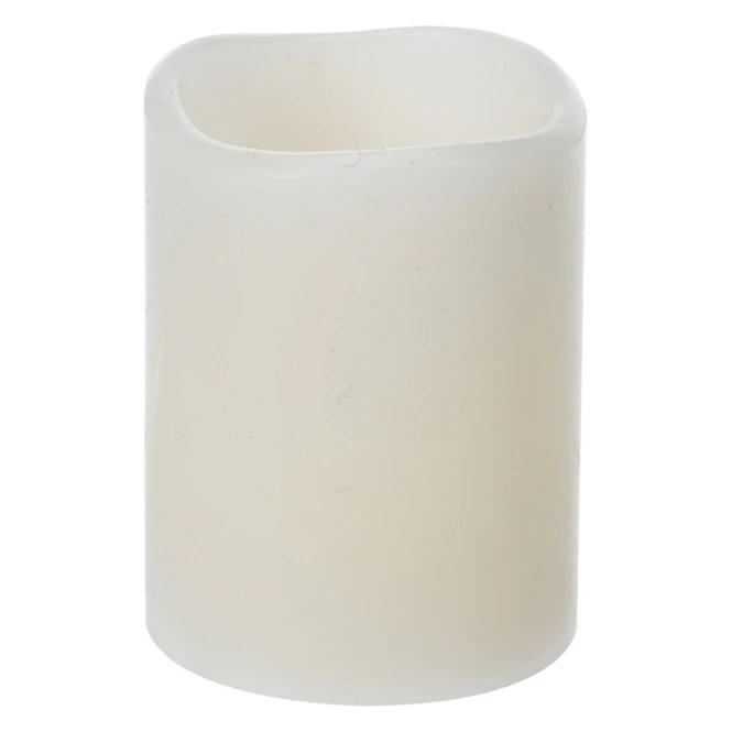 LED-Kerze - Aus Echtwachs - Ca. 5 X 6,5 Cm - Elfenbein
