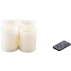 LED-Kerzen - 7,5 X 10 Cm - 4 StĂŒck