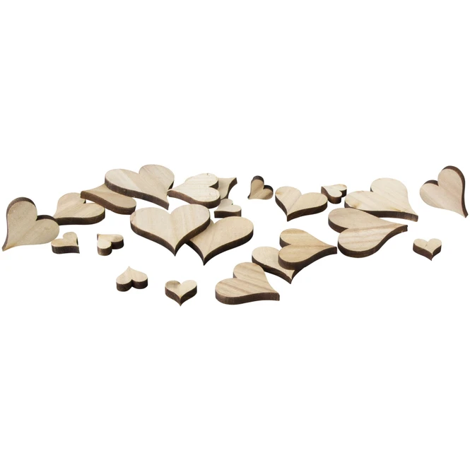 Streudeko - Herzen - Aus Holz - 25 Stück