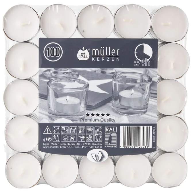Teelichte - Ø = Ca. 4 Cm - 100 Stück – Bild 2
