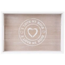 Tablett - I Love My Home - Aus Holz - Verschiedene Größen