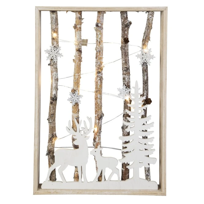 LED-Standdeko - Rentiere - Aus Holz - Ca. 28 X 4 X 40 Cm