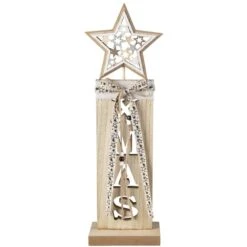 Standdeko - XMAS - Aus Holz - 15 X 8 X 46,5 Cm