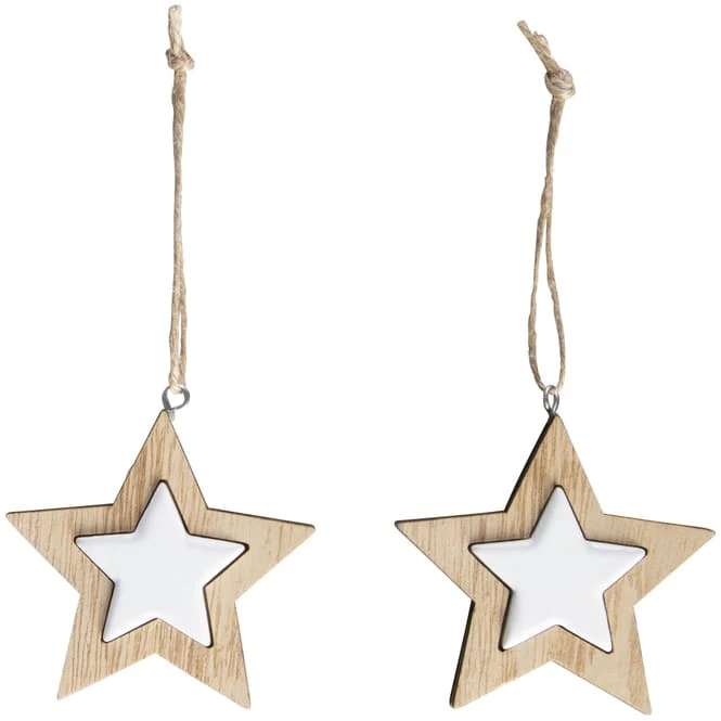 Dekohänger - Stern - Aus Holz - Ca. 7 X 1 X 7 Cm - 2 Stück – Bild 2