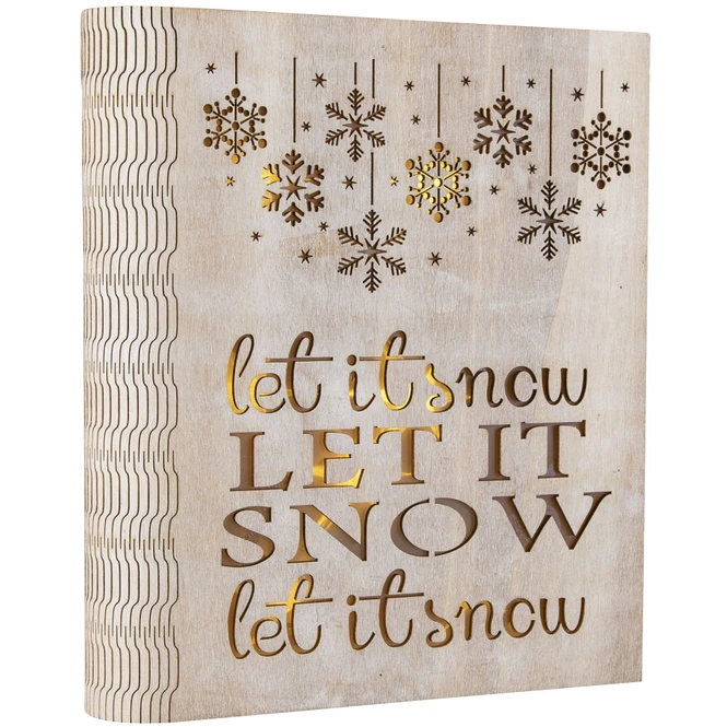 LED-Buch - Aus Holz - 20,5 X 5 X 24 Cm