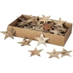 Streudeko - Sterne - Aus Holz - Ø = 5 Cm - 80 Stück