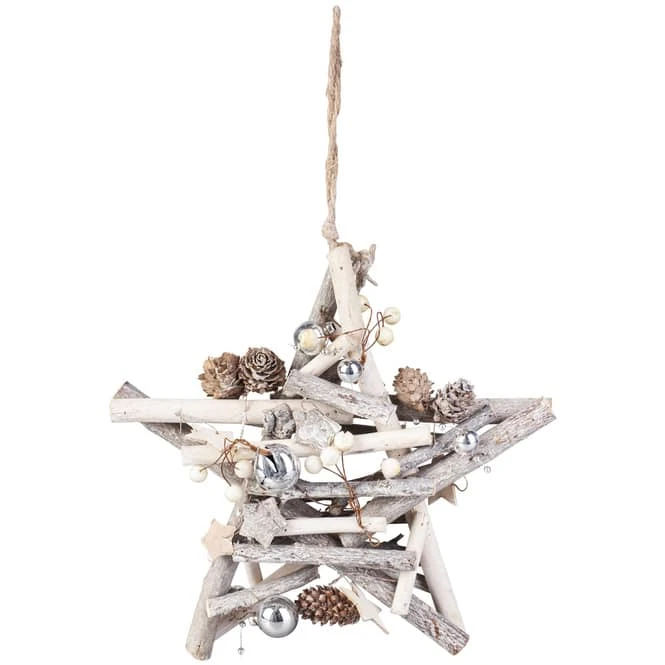 Dekohänger - Stern - Aus Holz - Ø = Ca. 26,5 Cm