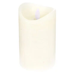 LED-Kerze - Aus Echtwachs - Ca. 7,5 X 12 Cm - Elfenbein