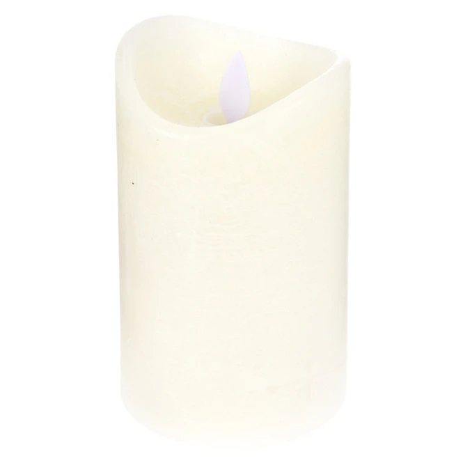 LED-Kerze - Aus Echtwachs - Ca. 7,5 X 12 Cm - Elfenbein