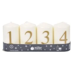 Stumpenkerzen - Zahlen - Ca. 5,5 X 9 Cm - Creme