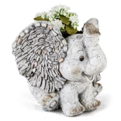 Pflanzgefäß - Elefant - Aus Magnesia - Ca. 28 X 31 X 26 Cm