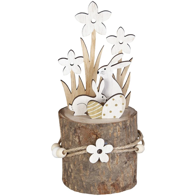 Standdeko - Hasen - Aus Holz - 7 X 7 X 18 Cm