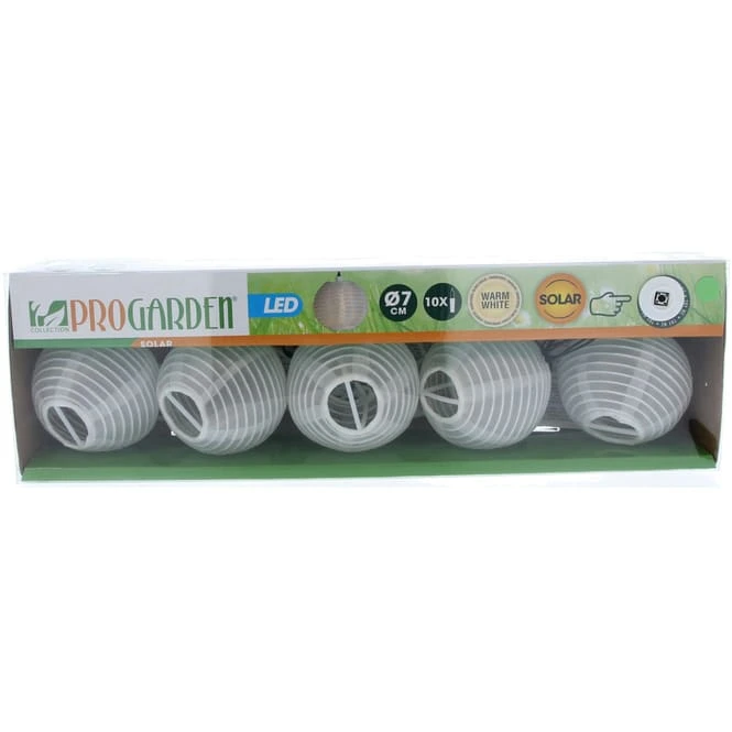 10er Solarlichterkette - Lampions - 170 Cm - Weiß – Bild 2