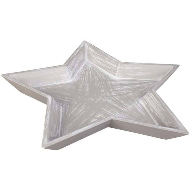Dekoteller - Stern - Aus Holz - Ă = Ca. 31,5 Cm