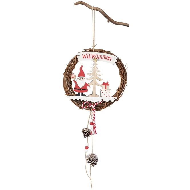 DekohÀnger - Kranz - Aus Weide - Ca. 17 X 2 X 42 Cm