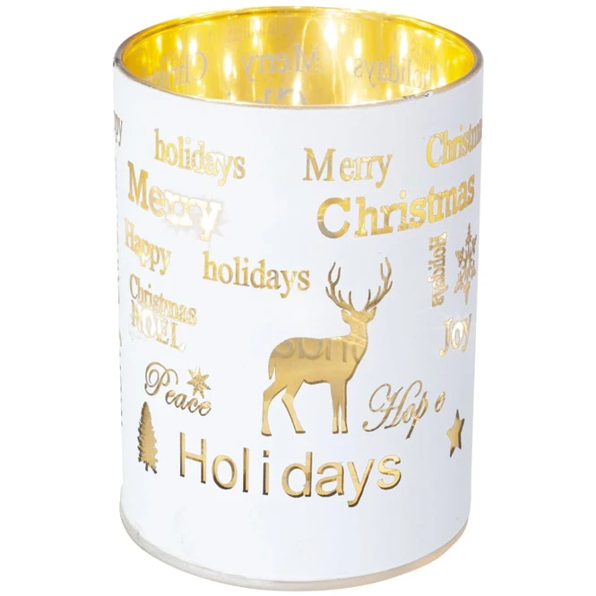 LED-Zylinder - Merry Christmas - Aus Glas - Ca. 7,5 X 10 Cm