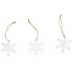 DekohĂ€nger - Schneeflocken - Aus Holz - Ă = Ca. 6 Cm - 15 StĂŒck