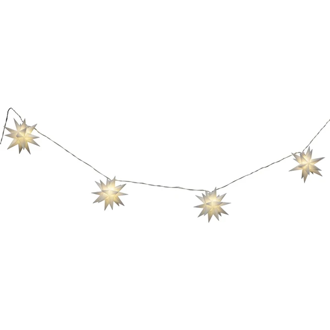 10er LED-Lichterkette - Sterne - 12 X 500 Cm - Weiß