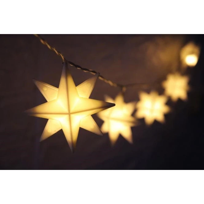 10er LED-Lichterkette - Sterne - Ă = 7 Cm