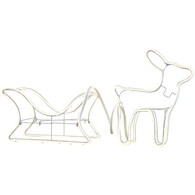 LED-Rentier Mit Schlitten - 77,5 X 5 X 65,5 Cm