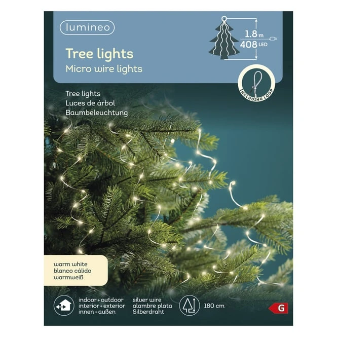 408er LED-Lichterdraht - Ca. 180 Cm - Silber – Bild 5