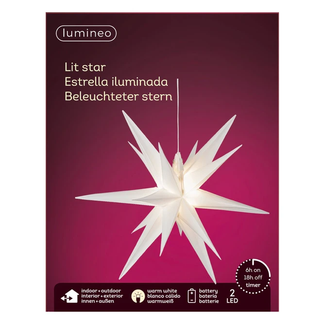 LED-Dekohänger - Stern - Ø = Ca. 30 Cm - Weiß – Bild 2