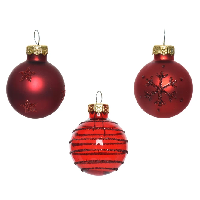 Christbaumkugeln - Rotmix - Aus Glas - 9 StĂŒck â Bild 3