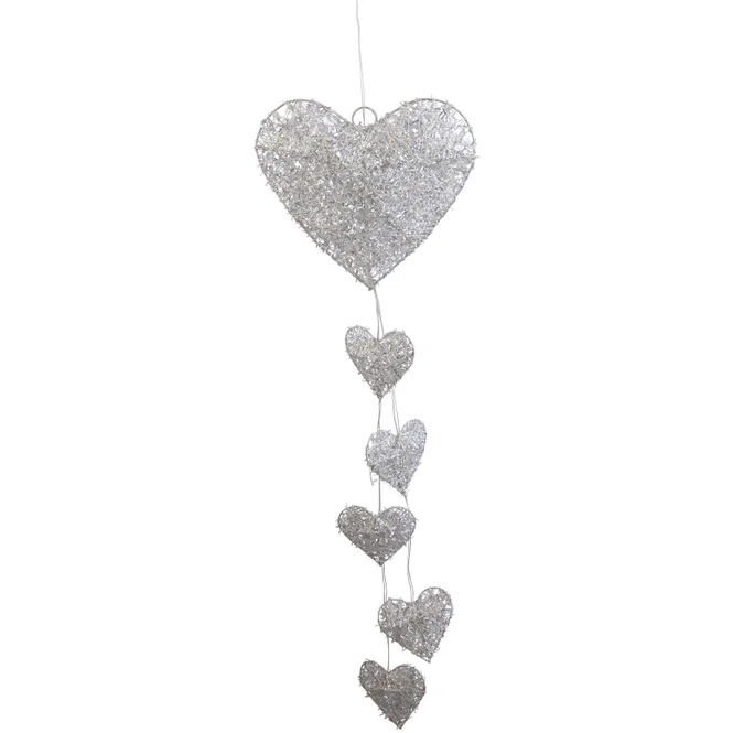 LED-DekohÀnger - Herzen - Aus Rattan - 70 X 7 Cm