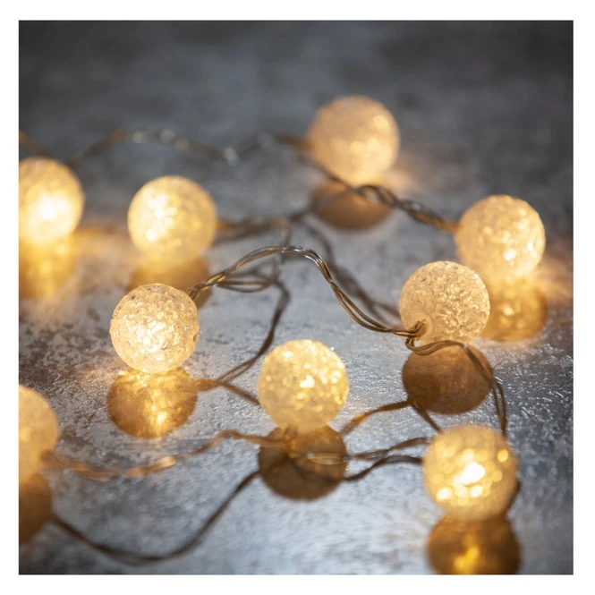 10er LED-Lichterkette - SchneebĂ€lle - Ca. 1 M â Bild 3