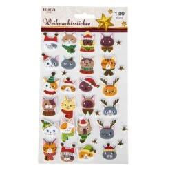 Weihnachtssticker - Katzen - 24 Stück