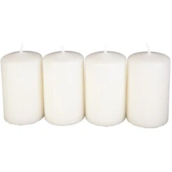 Stumpenkerzen - Ca. 6 X 10 Cm - 4 StĂŒck - WeiĂ