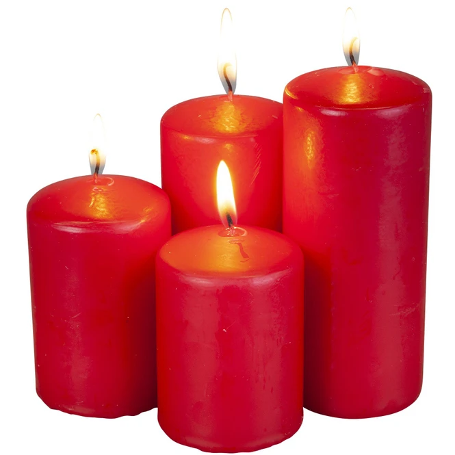Stufenkerzen - Ø = Ca. 5 Cm - 4 Stück - Kaminrot – Bild 2