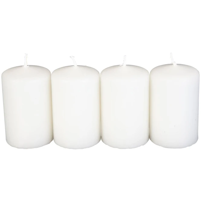 Stumpenkerzen - Ca. 5 X 8 Cm - 4 Stück - Weiß – Bild 2
