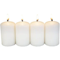 Stumpenkerzen - Ca. 5 X 8 Cm - 4 StĂŒck - WeiĂ