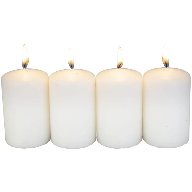 Stumpenkerzen - Ca. 5 X 8 Cm - 4 Stück - Weiß