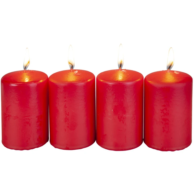 Stumpenkerzen - Ca. 5 X 8 Cm - 4 StĂŒck - Kaminrot â Bild 2