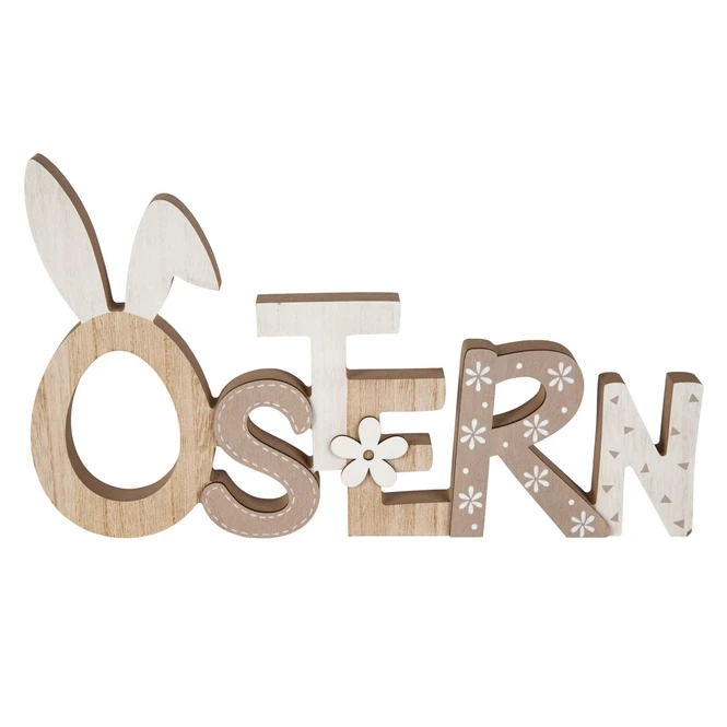 Deko-Schriftzug - Ostern - Aus Holz - Ca. 37,5 X 2,5 X 21,5 Cm