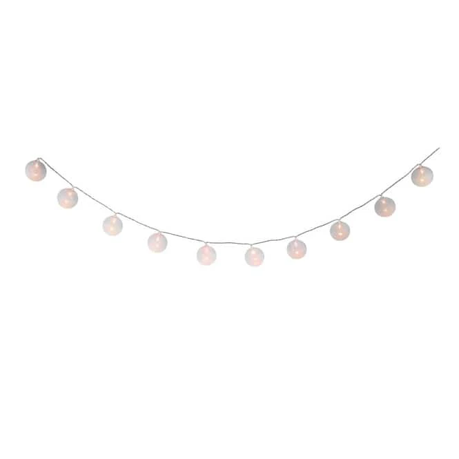 10er LED-Kugellichterkette - Ø = Ca. 6 Cm - Weiß