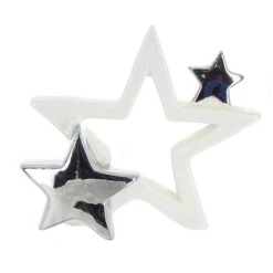 Sternsilhouette Mit Sternen - Aus Keramik - Ca. 19x5,5x17 Cm