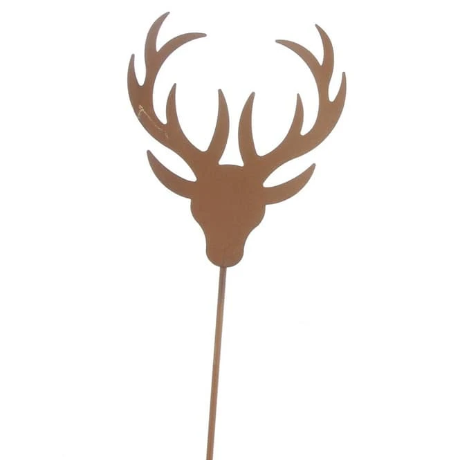 Pflanzenstecker - Hirschkopf - Ca. 58 X 11 Cm