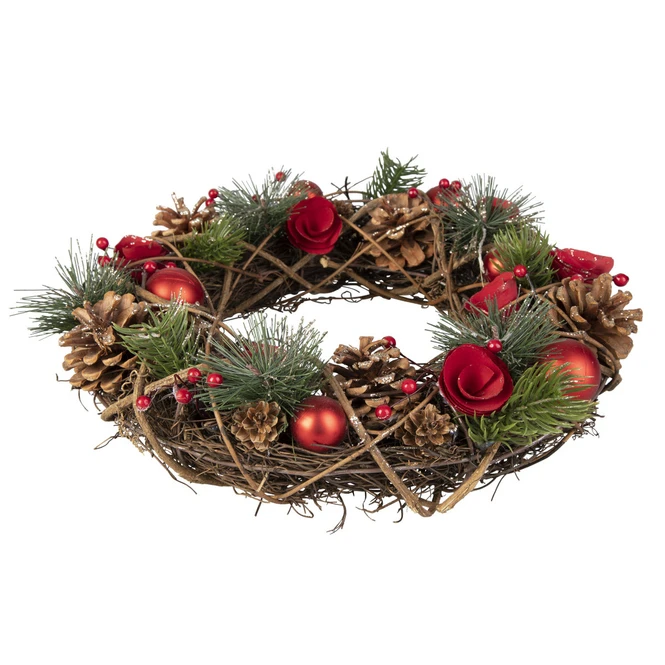 Dekokranz - Aus Holz - Ă = Ca. 34 Cm - Rot â Bild 2