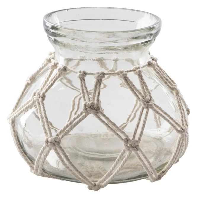 Teelichthalter - Makramee - Aus Glas - Ca. 11,5 X 15 Cm â Bild 2