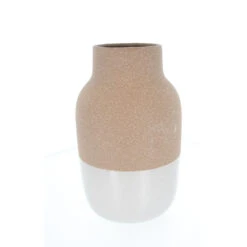 Vase Braun/weiß - Aus Keramik - Ca. 14x14x24 Cm