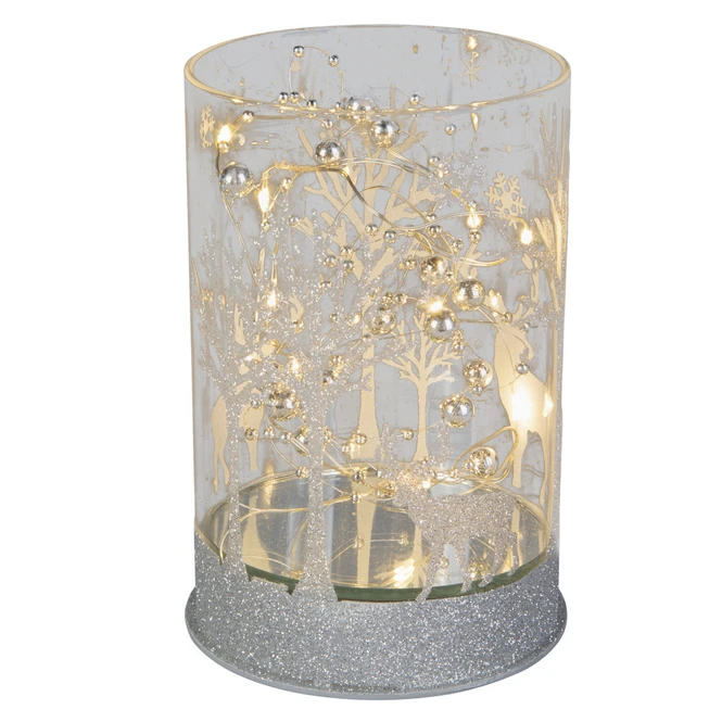 LED-Zylinder - Hirsche - Aus Glas - Ca. 9 X 9 X 13 Cm â Bild 2