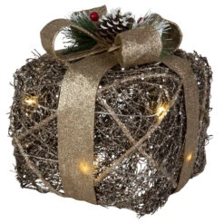 LED-Geschenkpäckchen - Aus Rattan - Verschiedene Größen