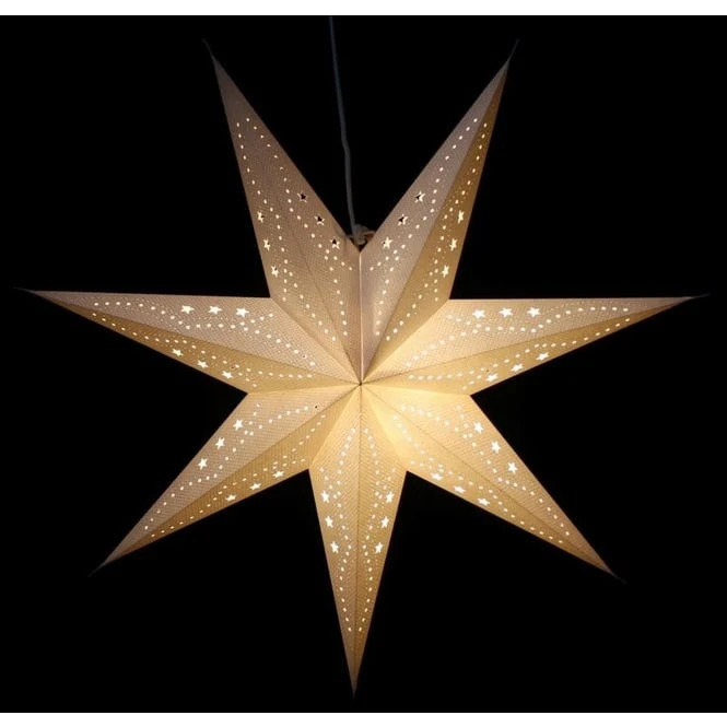 Stern - Weiß Mit Silberglitzer - Aus Papier - 75 Cm