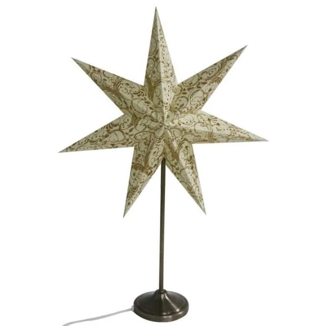 Stern Creme Mit Goldglitzer - Aus Papier - 60 Cm â Bild 2
