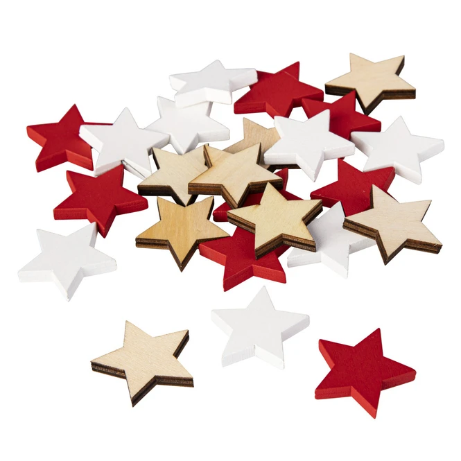 Streudeko - Sterne - Aus Holz - Ă = Ca. 3 Cm